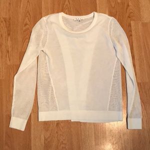 NWOT Cabi S open knit open back white sweater